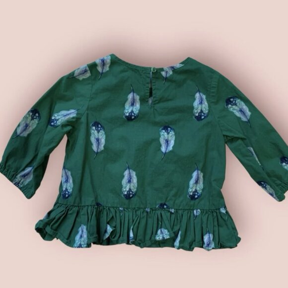 Toddler Girls Green Summer Spring Blouse Size XXS 3 Clothes Preowned - Picture 2 of 3